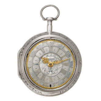 Rare silver pair-cased hour repeating clockwatch Circa 1700