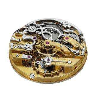 French 18k gold pocket watch with chronograph and register Circa 1874