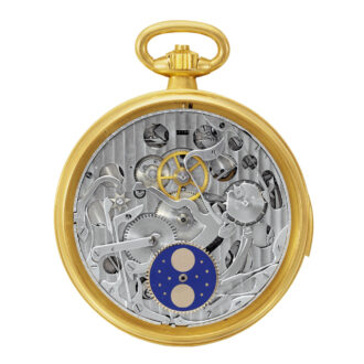 French 18k yellow gold complicated keyless pocket watch Circa 1932