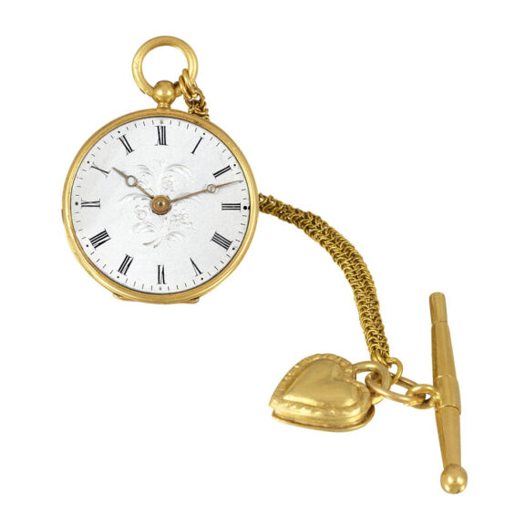 Fine French 18k gold miniature lady's pendant watch Circa 1844