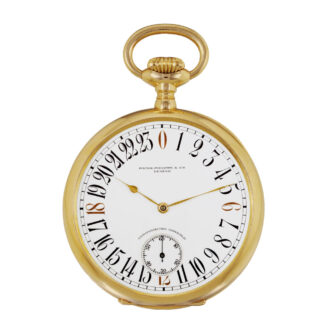 Swiss 18k yellow gold Chronometro Gondolo with 24h dial Circa 1909