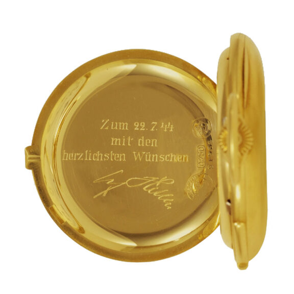 Historically important German gold repeating watch Circa 1938 Historically important German gold repeating watch Circa 1938