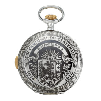 Swiss nielloed silver quarter repeating keyless pocket watch Circa 1914