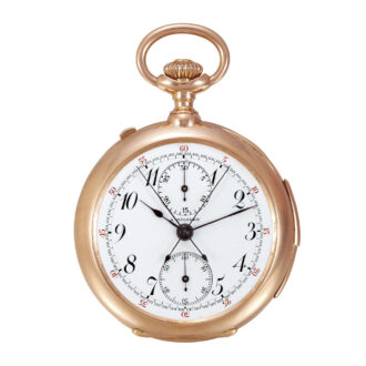 Swiss 18K pink gold split-seconds chronograph watch Circa 1900