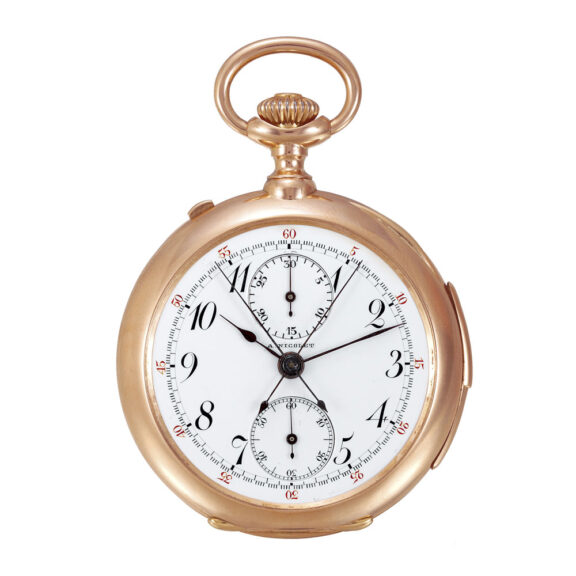 Swiss 18K pink gold split-seconds chronograph watch Circa 1900
