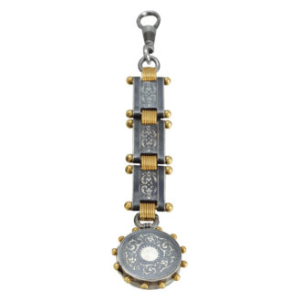 Swiss nielloed silver, gold repeating keyless pocket watch Circa 1890