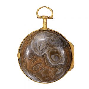 Fine German gilt metal and agate verge pocket watch Circa 1770