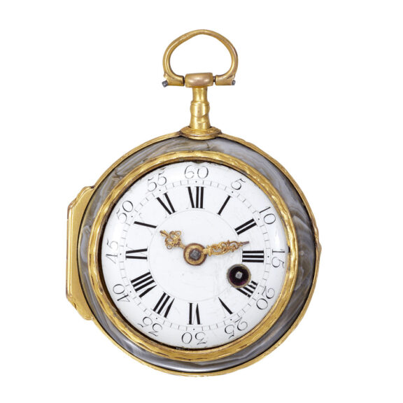 Fine German gilt metal and agate verge pocket watch Circa 1770 Fine German gilt metal and agate verge pocket watch Circa 1770