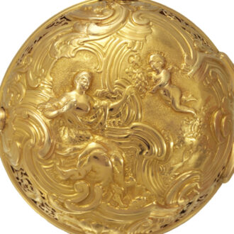 Swiss 20 carat gold repoussé repeater à tact pocket watch Circa 1760