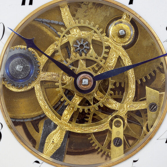 Swiss gold watch with visible skeletonized movement Circa 1820 Swiss gold watch with visible skeletonized movement Circa 1820