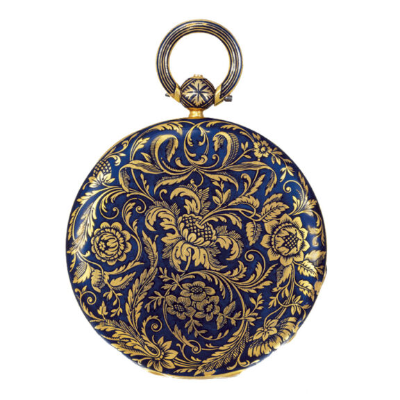 Fine French gold and champlevé enamel cylinder watch Circa 1830 Fine French gold and champlevé enamel cylinder watch Circa 1830