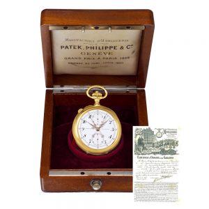 Swiss gold split-seconds chronograph pocket watch Circa 1905