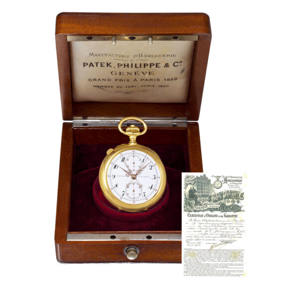 Swiss gold split-seconds chronograph pocket watch Circa 1905