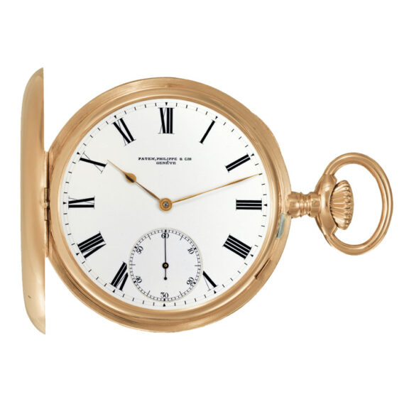 Large Swiss 18K pink gold hunting cased pocket watch Circa 1898