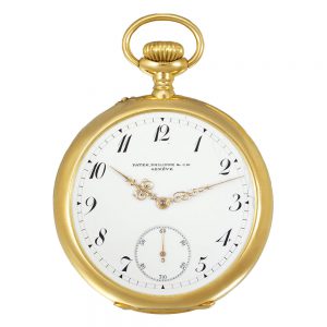 Fine Swiss 18K yellow gold open faced dress watch Circa 1904