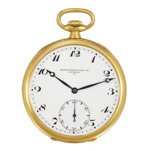 Swiss 18 carat yellow gold open faced dress watch Circa 1923