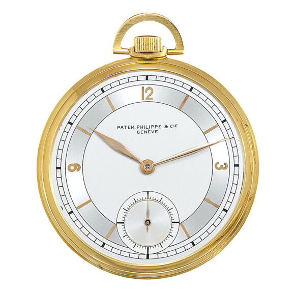Swiss 18k gold dress watch with two-tone dial Circa 1940