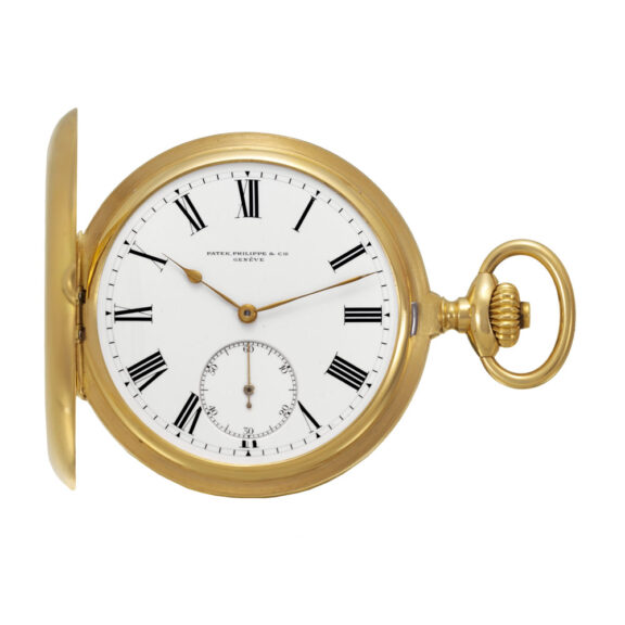 Swiss 18K gold hunting cased keyless pocket watch Circa 1908