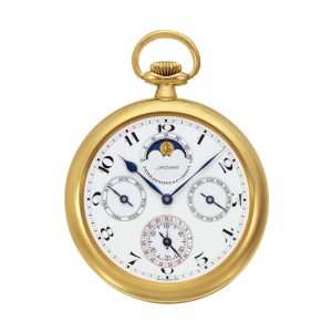 Swiss 18k gold custom made case with glazed back Circa 1915