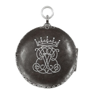 Large English silver pair-cased with shagreen cover Circa 1630