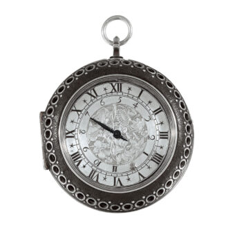 Large English silver pair-cased with shagreen cover Circa 1630