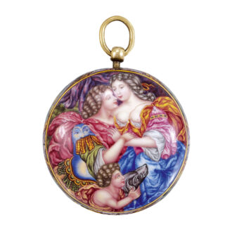 Swiss 21 Carat gold and enamel single handed pocket watch Circa 1685