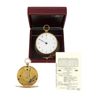 French 18K yellow gold watch with ruby cylinder escapement Circa 1814