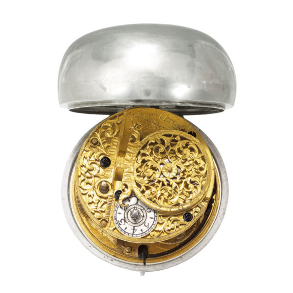 Fine English silver pair-cased verge pocket watch Circa 1712 Fine English silver pair-cased verge pocket watch Circa 1712