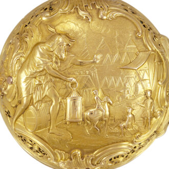 Tsjechisch 22k gold repeater with repoussé decoration Circa 1740