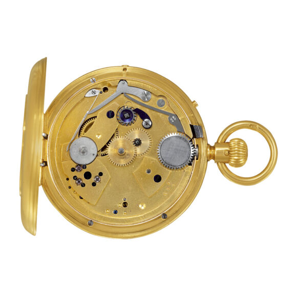 English gold half-hunting cased with split-seconds Circa 1861 English gold half-hunting cased with split-seconds Circa 1861