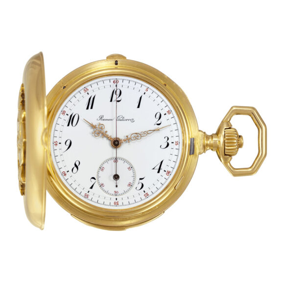 Large French 18k gold minute repeating chronograph Circa 1900