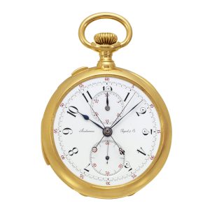 Swiss 18k gold repeater with split-seconds chronograph circa 1920