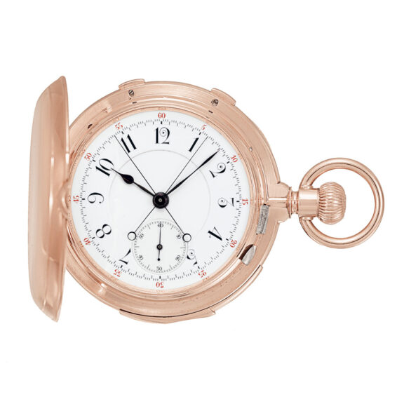 Swiss pink gold repeater with split-seconds chronograph Circa 1880