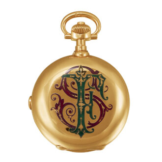 Swiss 14k gold and polychrome enamel watch Circa 1891