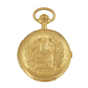 Swiss gold repeater decorated with coat of arms Circa 1900