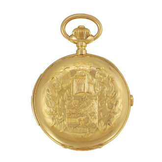 Swiss gold repeater decorated with coat of arms Circa 1900