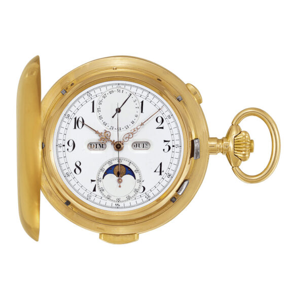 Swiss gold astronomical repeating chronograph Circa 1905