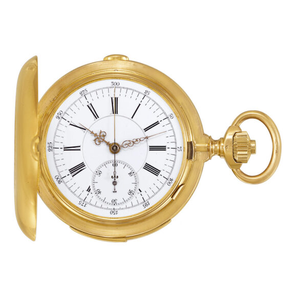 Swiss 18k yellow gold minute repeater with chronograph Circa 1900