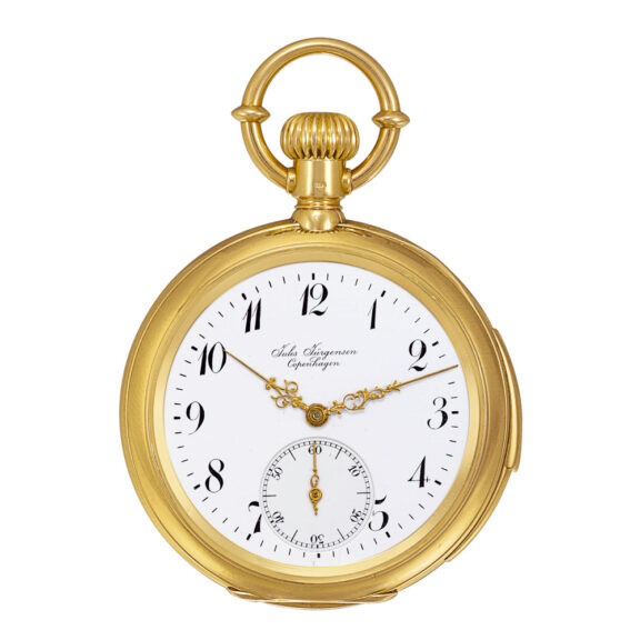 Danish 18k gold minute repeating keyless watch Circa 1880