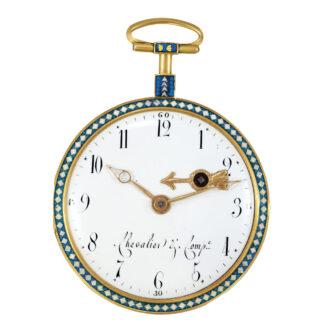Swiss 18k yellow gold and enamel pocket watch Circa 1800
