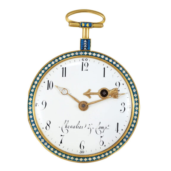 Swiss 18k yellow gold and enamel pocket watch Circa 1800 Swiss 18k yellow gold and enamel pocket watch Circa 1800
