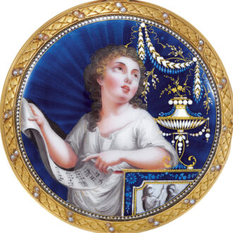 Swiss 18k yellow gold and enamel pearl-set verge Circa 1790