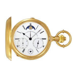Swiss gold astronomic hunting cased pocket watch Circa 1880
