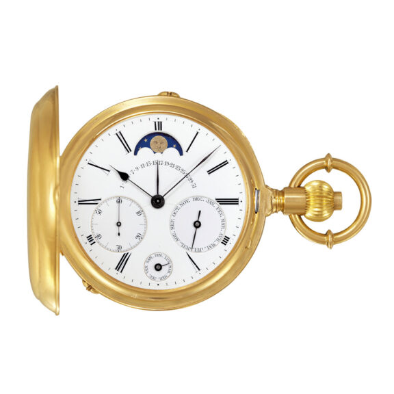 Swiss gold astronomic hunting cased pocket watch Circa 1880