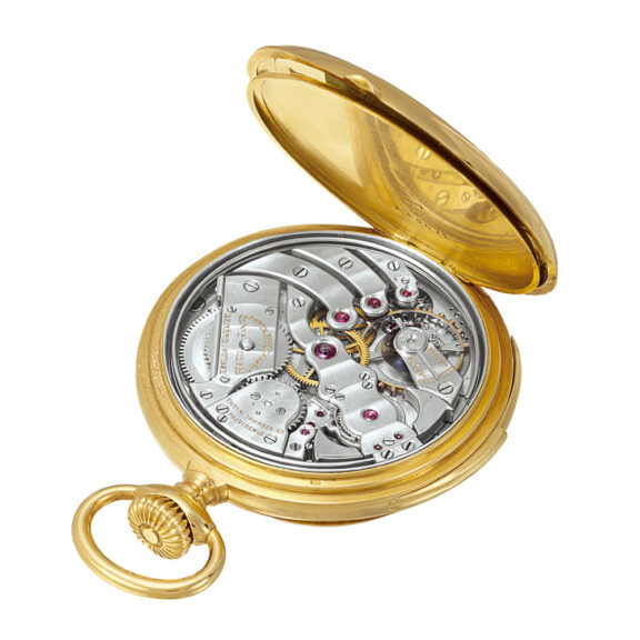 Swiss gold repeating dress watch in original fitted box Circa 1902 Swiss gold repeating dress watch in original fitted box Circa 1902