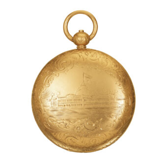 Swiss 18k gold watch with a one-minute tourbillon Circa 1876