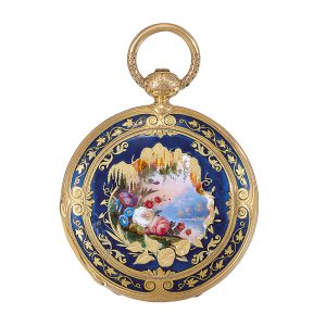 Swiss 18k gold cabriolet lady's pendant watch Circa 1850