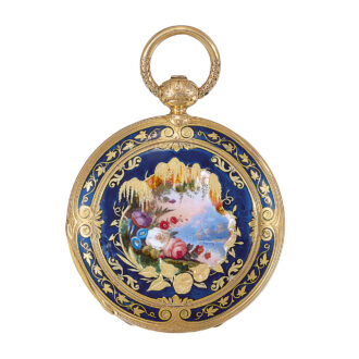 Swiss 18k gold cabriolet lady's pendant watch Circa 1850