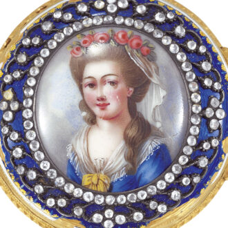 Swiss 20k gold watch with enamel and rose-cut diamonds Circa 1780