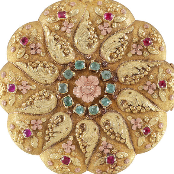 Swiss gold granulation decorated pendant watch Circa 1830 Swiss gold granulation decorated pendant watch Circa 1830